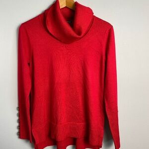 Cable‎ & Gauge Women's Red Long Sleeve Lightweight Cowl Neck Knit Sweater Medium